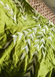Green shirt with embroidery