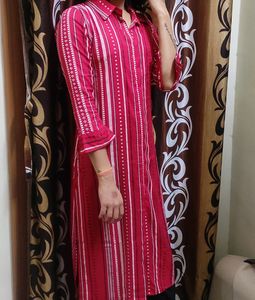 Beautiful Red Kurti ❤❤ Freebies Earrings