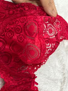 Elegant Red Lace Bra