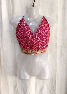 610. Sparkling Halter Neck Crop Top