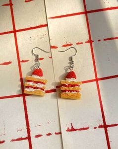 Cute Strawberry Cake Dangle Earrings