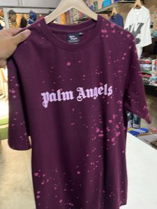 Palm Angels Burgundy Splatter T-Shirt