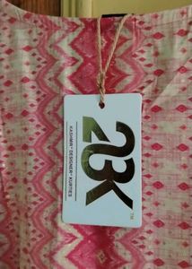 Pink Chevron Print Kurta