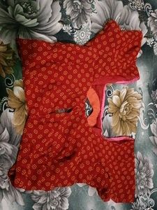 red and yellow saree