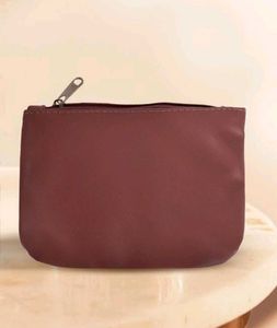 Leather travel pouch:- dusty mauve