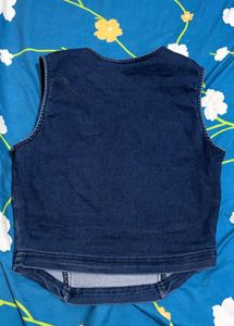 Denim Sleeveless Crop Top