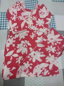 Magenta Floral Kurta Set