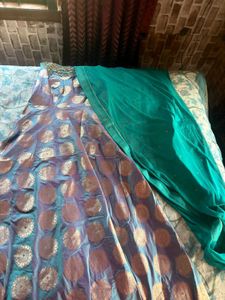Elegant Floral Print Ethnic Gown with Dupatta
