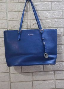 Authentic Da Milano Blue Genuine Leather Tote