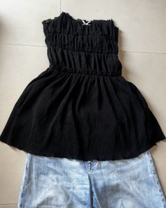 Smocked Black Tube Top