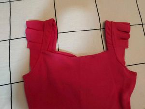 Cute Pink Ruffle Strap Dress