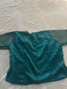 Embroidered Teal Ethnic Blouse