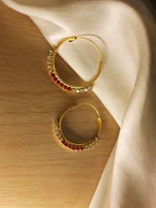 Gorgeous Candy Girl with Rhinestone Hoop Earrings💙 Combo - 4 (Red, Green, Purple and Red)