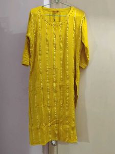 Stylish Yellow Kurta with Embellishments