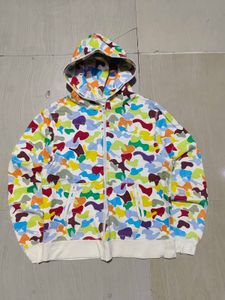 Colorful Camo Zip-Up Hoodie