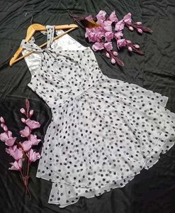 Chic Polka Dot Halter Dress