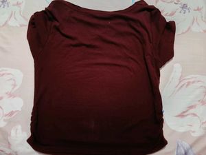 maroon crop top for women