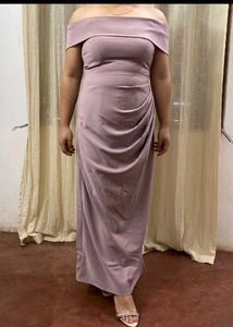 Mauve Off-Shoulder Maxi Dress