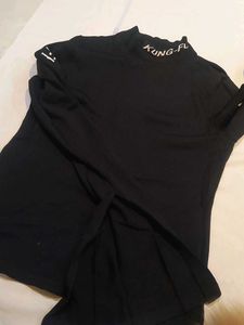 Black Long Sleeve Graphic Top