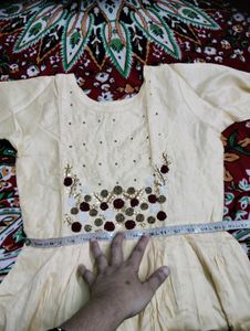 Elegant Cream &amp; Maroon Sharara Set