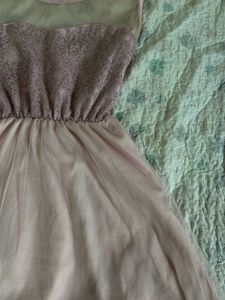 Dreamy Pink Sheer Overlay Dress