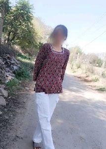 Maroon Paisley Print Kurta
