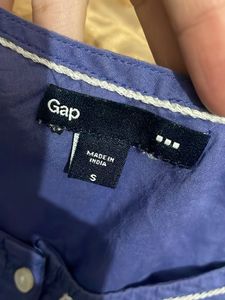 GAP Blue Embroidered Cotton Kurta