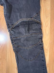 Balmain Style Dark Wash Moto Jeans