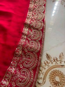 Elegant Red Embroidered Single Gown
