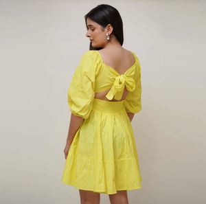 🍋lemon yellow short dress