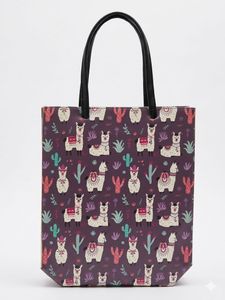 Cute Llama Pattern Tote Bag