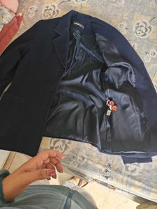 Classic Navy Wool Blend Blazer
