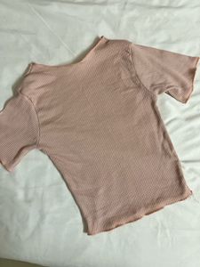 SSS - Pink Ribbed Cropped Top