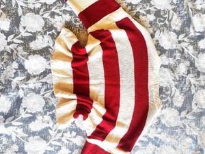 Cute Striped Sweater with Cartoon Character