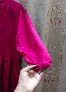 Vibrant Pink Tiered Tunic Top