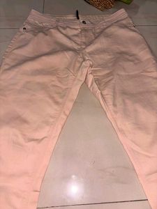 Light Pink Cotton Blend Trousers