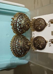Antique Gold Jhumka Earrings
