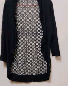 Elegant Black Lace Cardigan