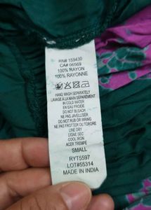 Green and Pink Floral Rayon Sundress