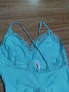 Aqua Lace Trimmed Nightgown