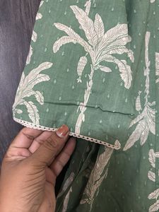 Green Palm Print Kurta cum dress