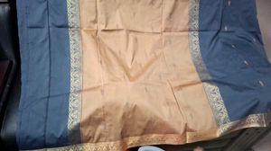 Elegant Grey Saree With Golden Border