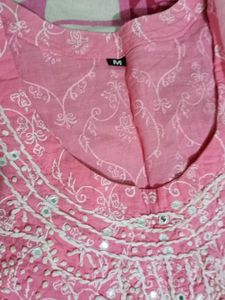 beautiful pink 🩷 lakhnavi kurta with dupatta