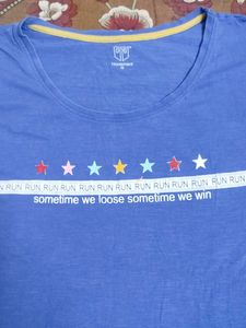 Blue Graphic Print T-shirt