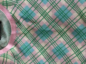 Mango Checkered Short Sleeve Top