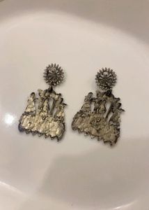 New Ethnic Silver Oxidized Jhumka Earrings