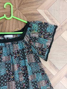 Blue And Black color Top For Women