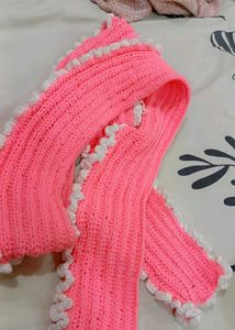 Handmade Knitted Pink Scarf