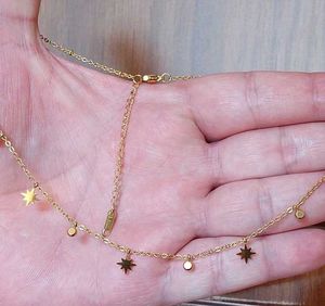Star &amp; Crystal Dangle Antiturnish Necklace