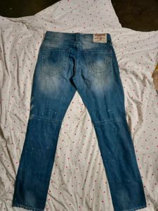 True Religion Jeans - Distressed Blue Denim